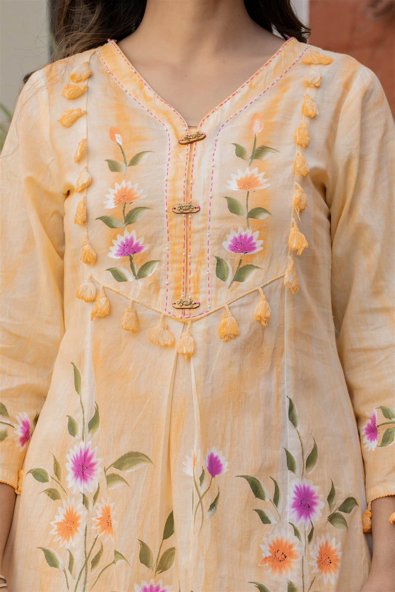 Woman Pakisthani Tie Dye with Hand Painted Cord Set