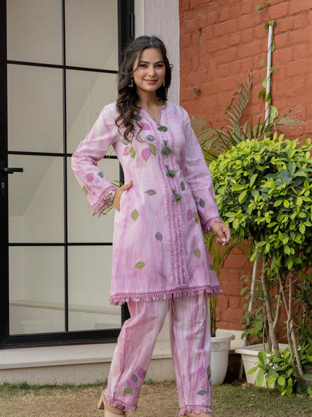 Woman Pakisthani Tie Dye with Hand Painted Cord Set