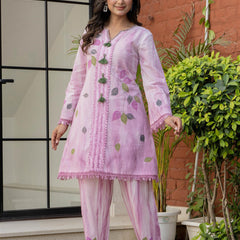 Woman Pakisthani Tie Dye with Hand Painted Cord Set
