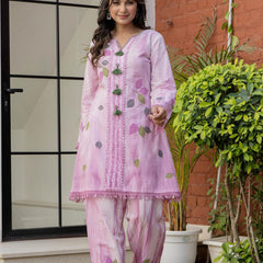 Woman Pakisthani Tie Dye with Hand Painted Cord Set