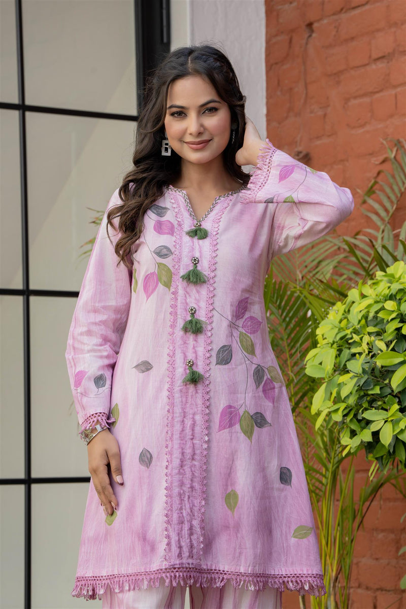 Woman Pakisthani Tie Dye with Hand Painted Cord Set