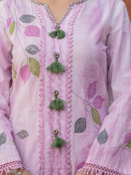 Woman Pakisthani Tie Dye with Hand Painted Cord Set