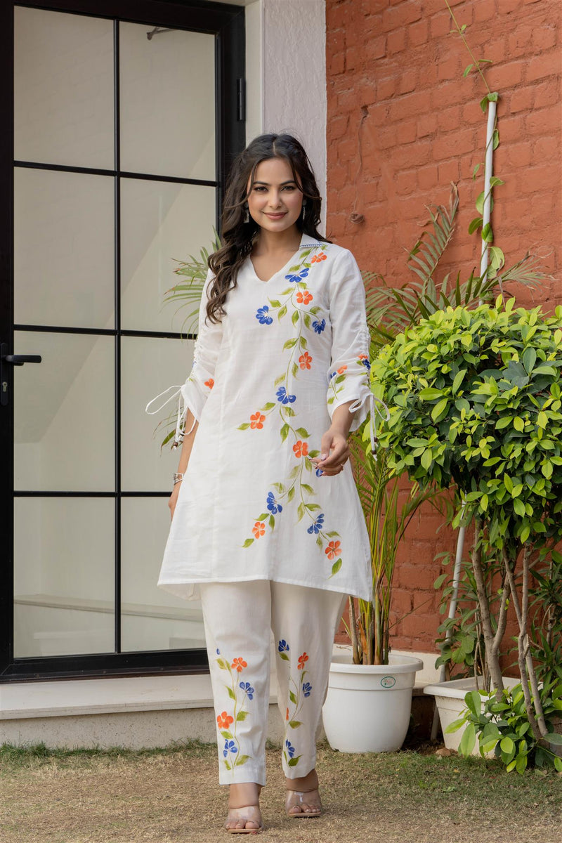 Woman A-Line Spary with Hand Painted Cord Set
