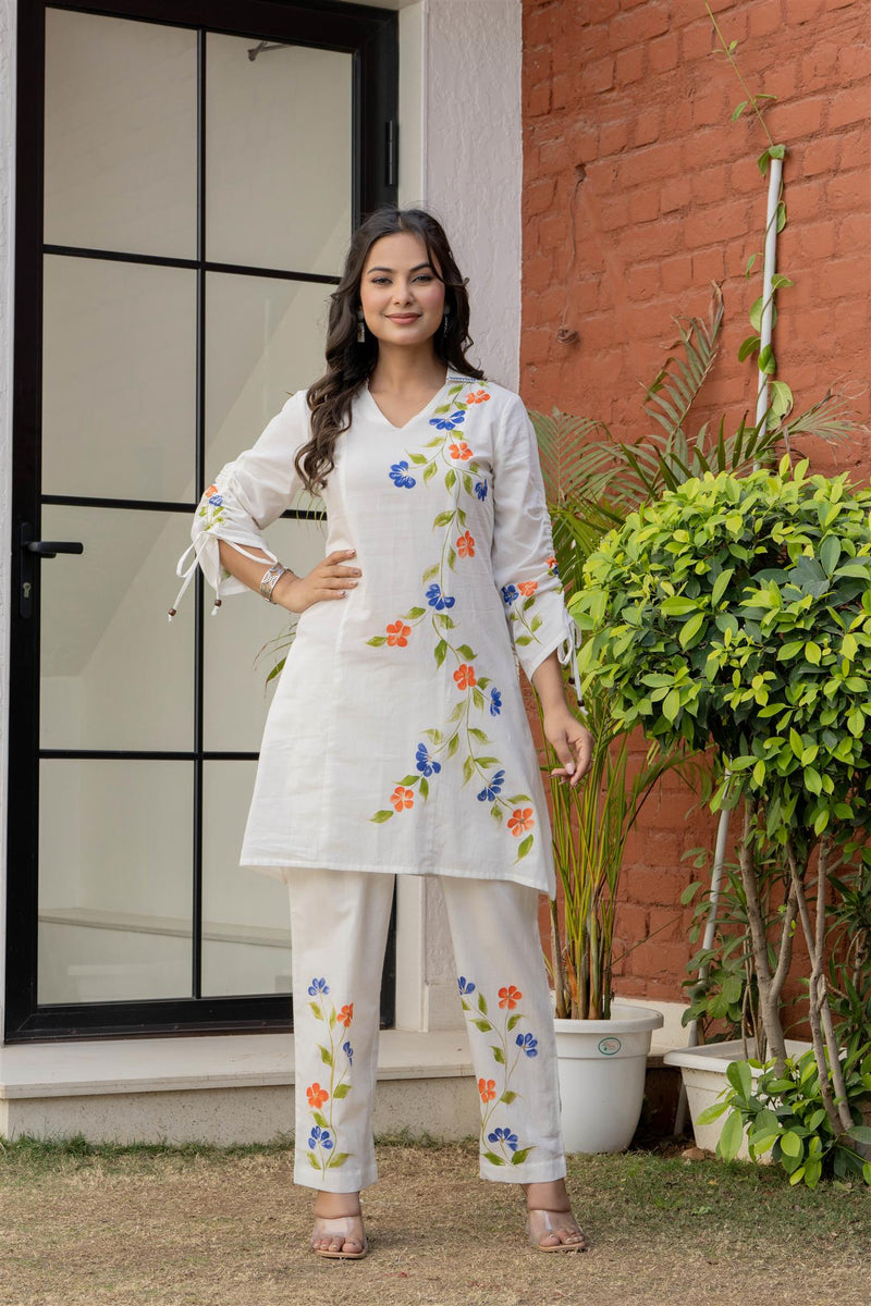 Woman A-Line Spary with Hand Painted Cord Set