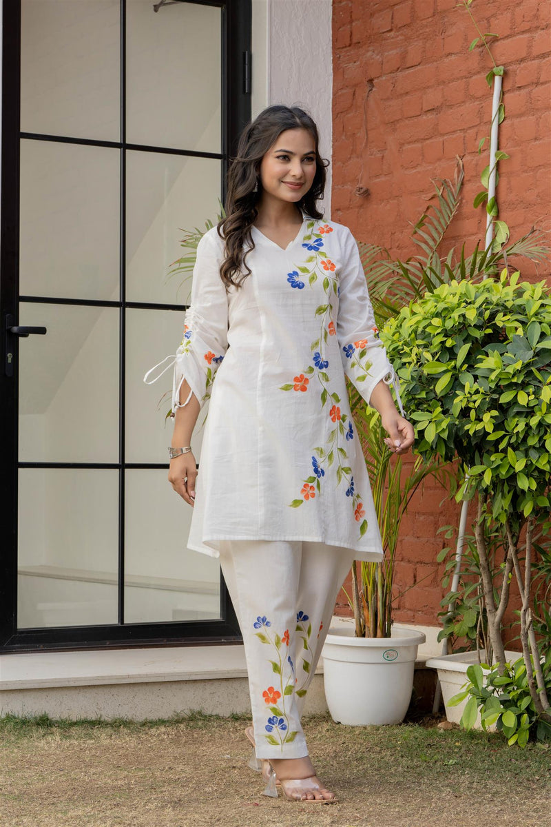 Woman A-Line Spary with Hand Painted Cord Set