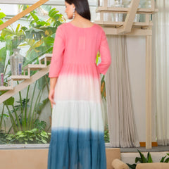 Mulcotton Tiered Ombre Maxi Dress