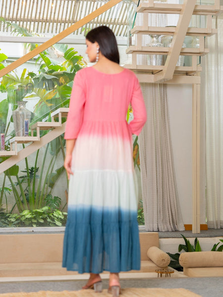 Mulcotton Tiered Ombre Maxi Dress