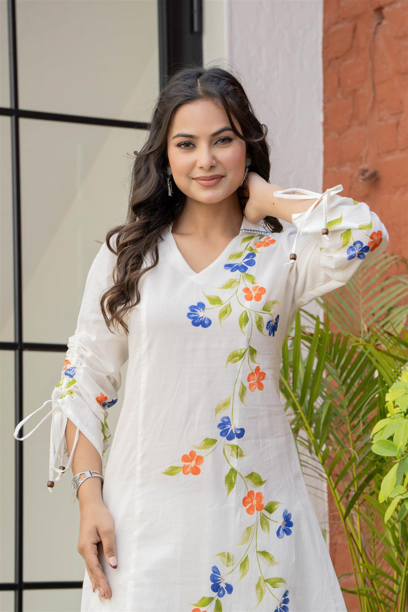 Woman A-Line Spary with Hand Painted Cord Set