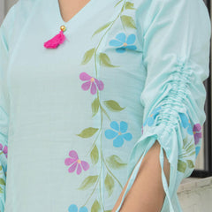 Woman Pakisthani Tie Dye with Hand Painted Cord Set