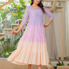 Mulcotton Tiered Ombre Maxi Dress