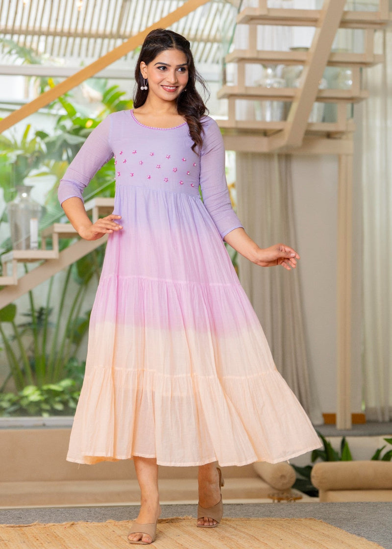 Mulcotton Tiered Ombre Maxi Dress