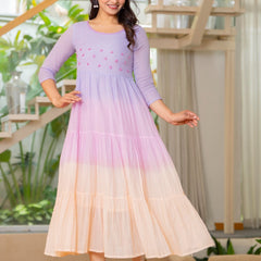 Mulcotton Tiered Ombre Maxi Dress