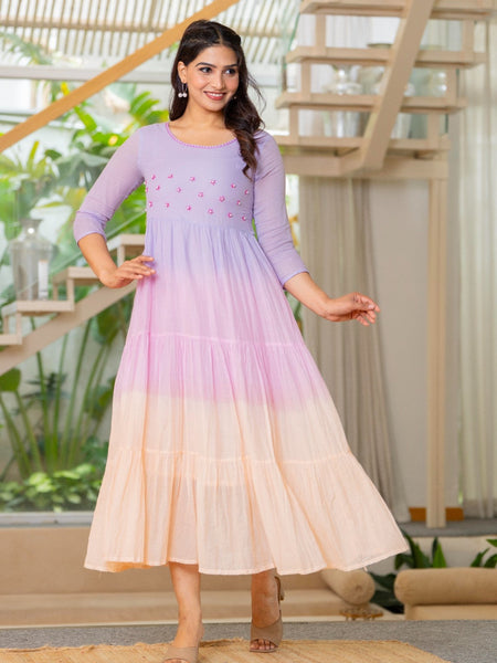 Mulcotton Tiered Ombre Maxi Dress