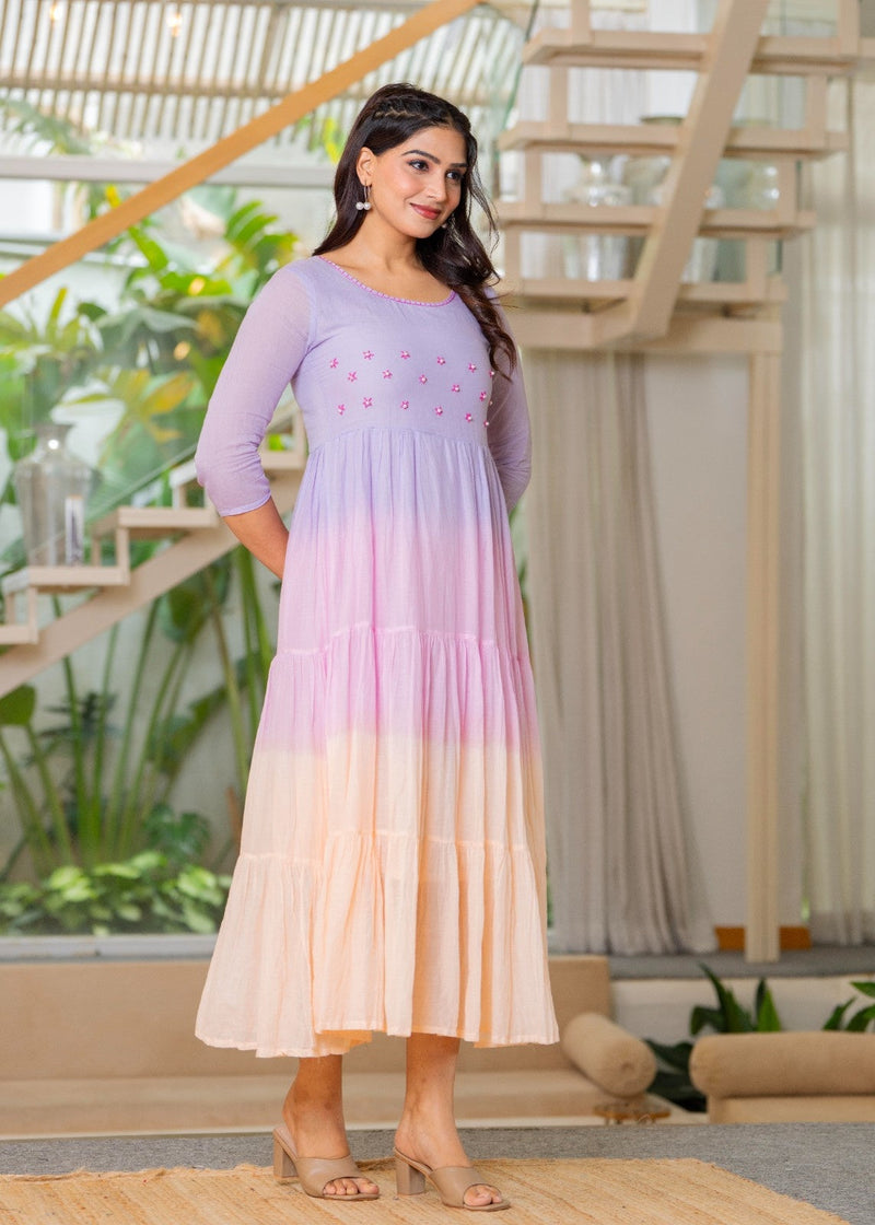Mulcotton Tiered Ombre Maxi Dress