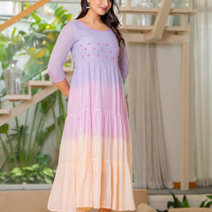 Mulcotton Tiered Ombre Maxi Dress