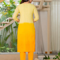 Cotton Dobby Ombre Effect Kurta Pants and Dupatta