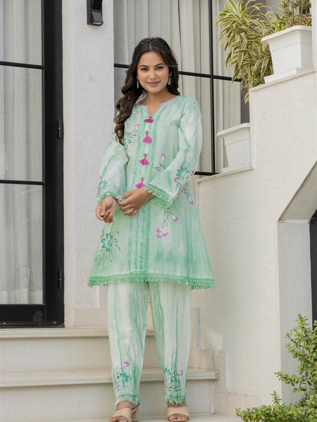Woman A-Line Spary with Hand Painted Cord Set