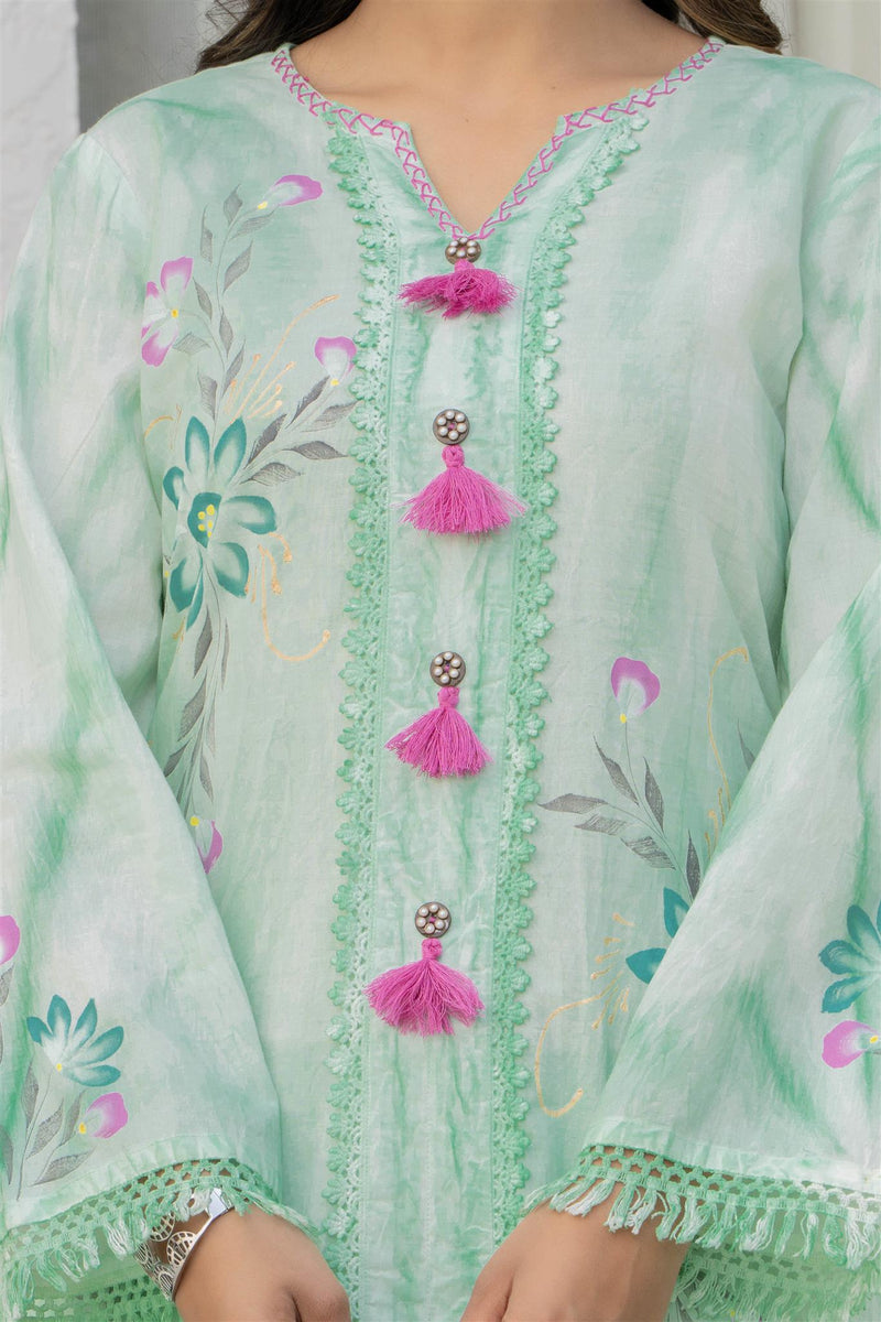 Woman A-Line Spary with Hand Painted Cord Set