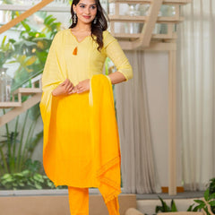 Cotton Dobby Ombre Effect Kurta Pants and Dupatta