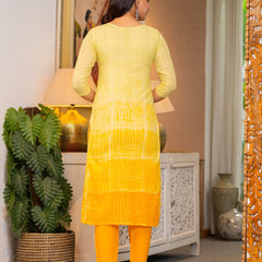 Cotton Dobby Ombre Effect Kurta Pants and Dupatta