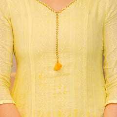 Cotton Dobby Ombre Effect Kurta Pants and Dupatta