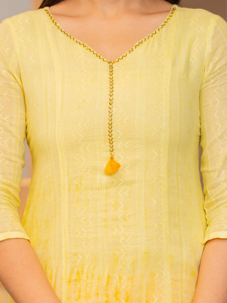 Cotton Dobby Ombre Effect Kurta Pants and Dupatta