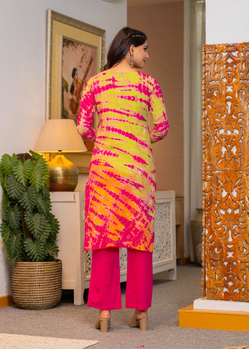 Pure Cotton Shibori Effect Kurta Pant  and  Dupatta