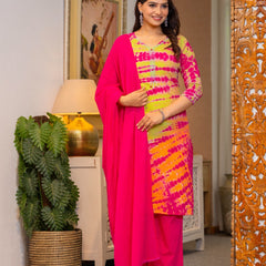 Pure Cotton Shibori Effect Kurta Pant  and  Dupatta