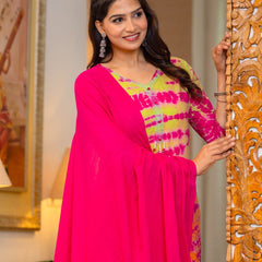 Pure Cotton Shibori Effect Kurta Pant  and  Dupatta