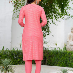 Cotton Schiffli Kurta Pant & Dupatta