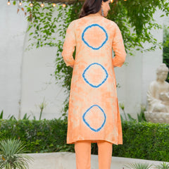 Cotton Dobby Tie and Dye Effect Kurta Pants and Dupatta