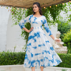 MulCotton Tie and Dye Tiered Dress