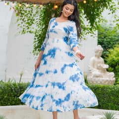MulCotton Tie and Dye Tiered Dress