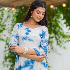 MulCotton Tie and Dye Tiered Dress