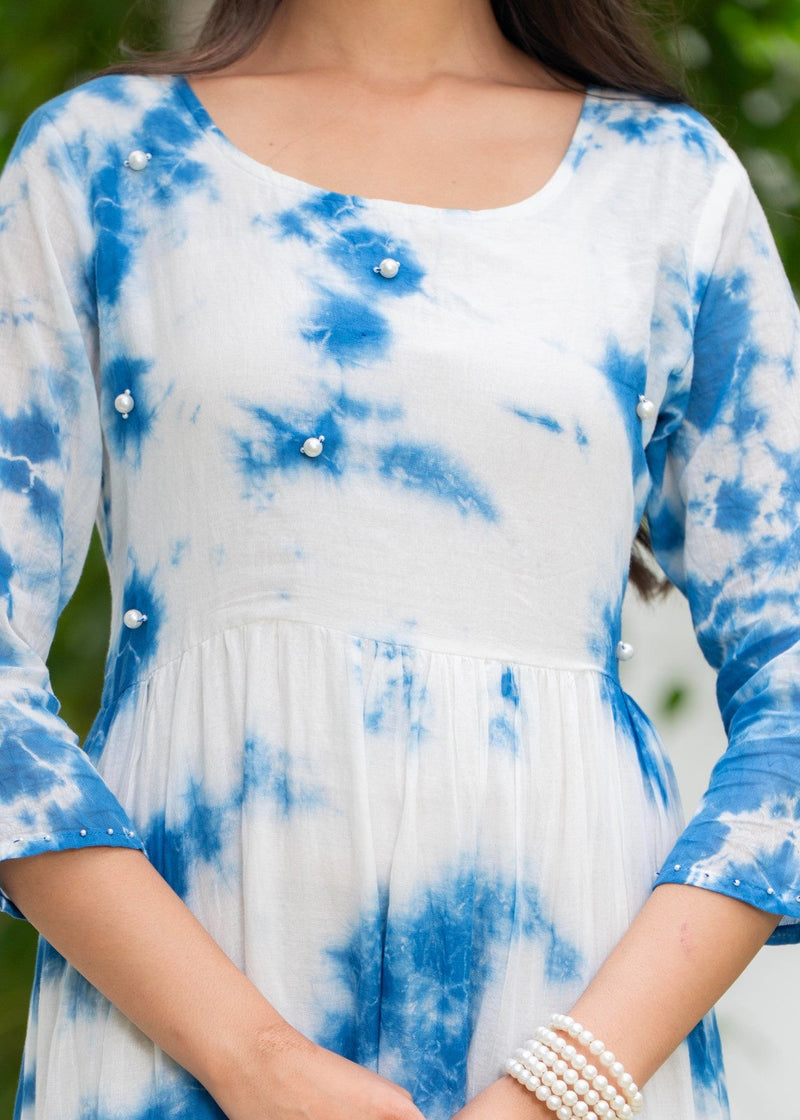 MulCotton Tie and Dye Tiered Dress