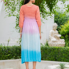 Rayon Crepe Smoking Maxi Dress