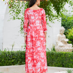 Rayon Crepe Smoking Maxi Dress