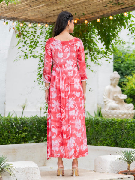 Rayon Crepe Smoking Maxi Dress