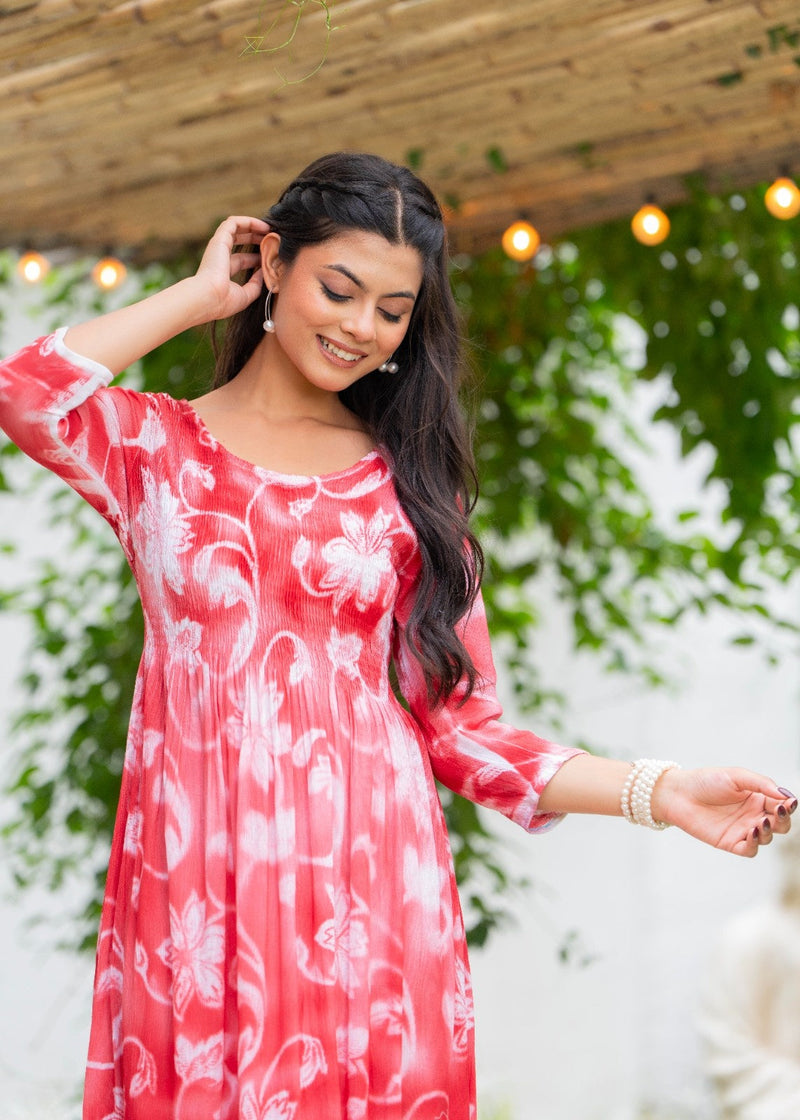 Rayon Crepe Smoking Maxi Dress