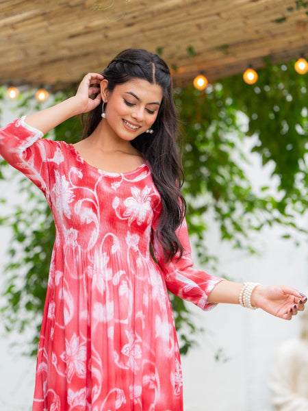 Rayon Crepe Smoking Maxi Dress