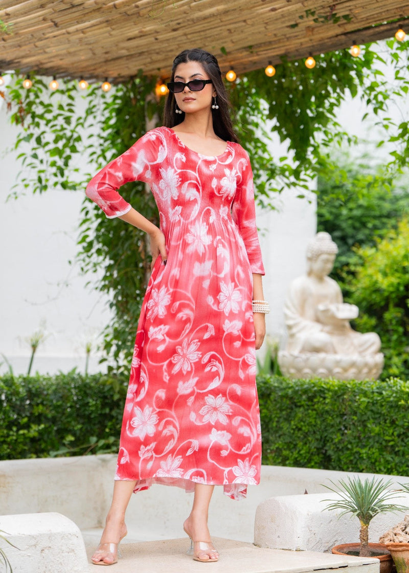 Rayon Crepe Smoking Maxi Dress