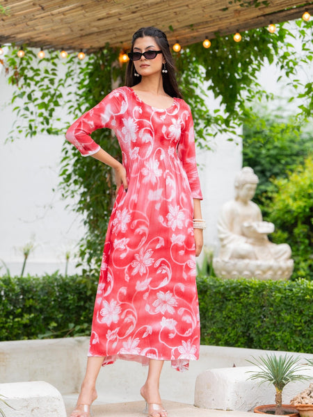 Rayon Crepe Smoking Maxi Dress