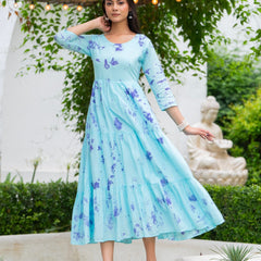 MulCotton Tie and Dye Tiered Dress