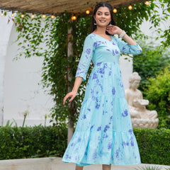 MulCotton Tie and Dye Tiered Dress