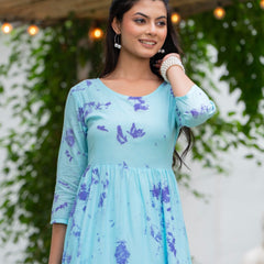 MulCotton Tie and Dye Tiered Dress