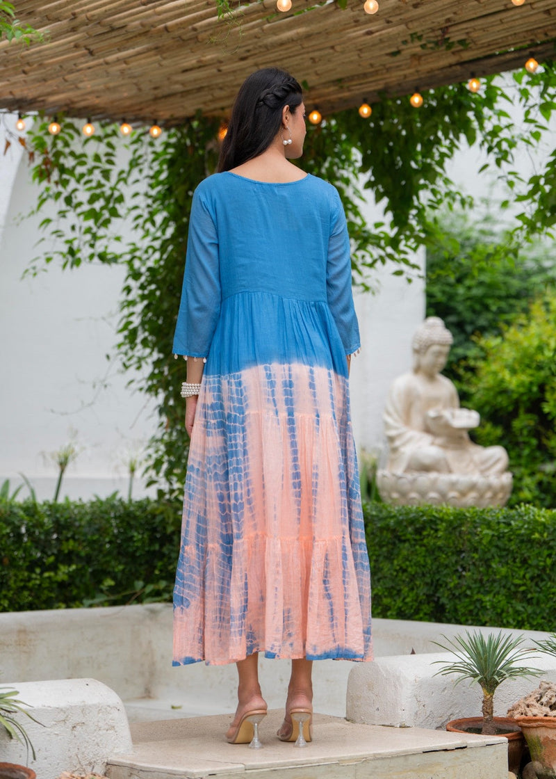 Mulcotton Tie and Dye Tiered Dress