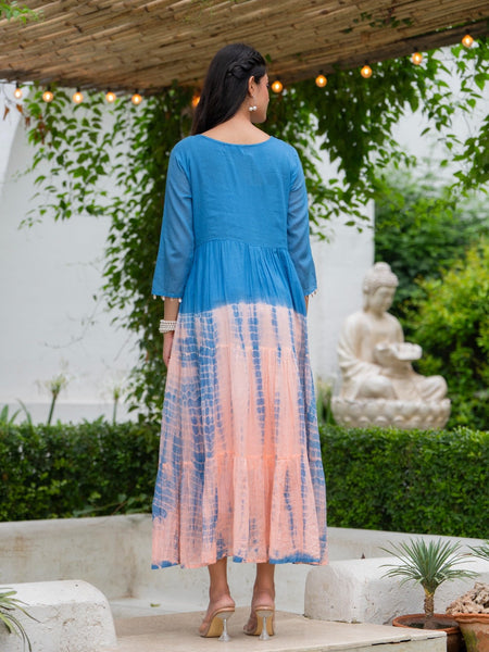Mulcotton Tie and Dye Tiered Dress
