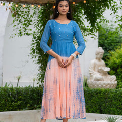 Mulcotton Tie and Dye Tiered Dress