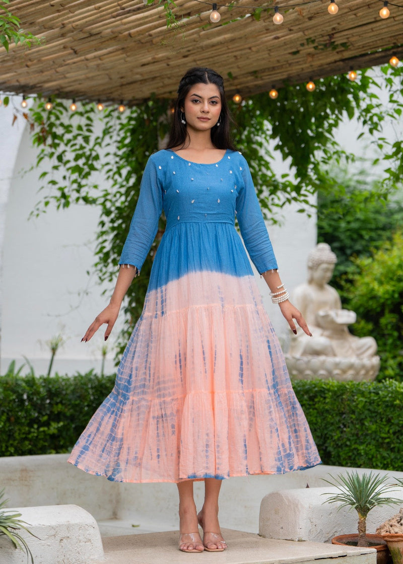 Mulcotton Tie and Dye Tiered Dress