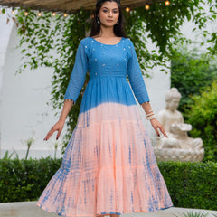 Mulcotton Tie and Dye Tiered Dress
